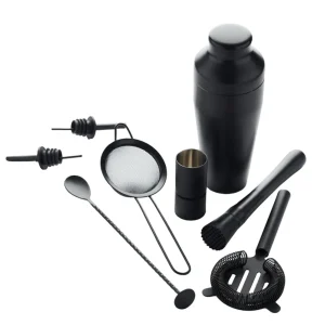 Point-Virgule 8-delige cocktailset uit rvs zwart POINT VIRGULE