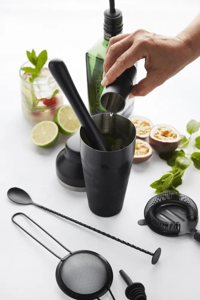Point-Virgule 8-delige cocktailset uit rvs zwart POINT VIRGULE