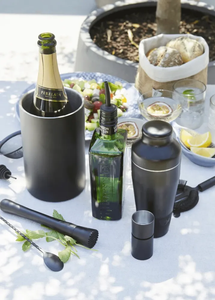 Point-Virgule 8-delige cocktailset uit rvs zwart POINT VIRGULE