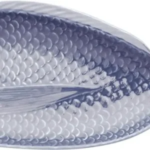 Point-Virgule visschaal uit keramiek blauw 40x14cm POINT VIRGULE