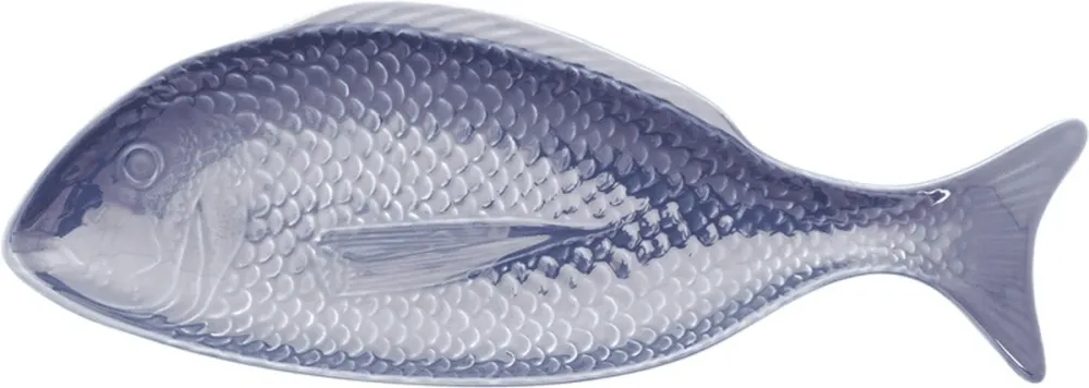 Point-Virgule visschaal uit keramiek blauw 40x14cm POINT VIRGULE