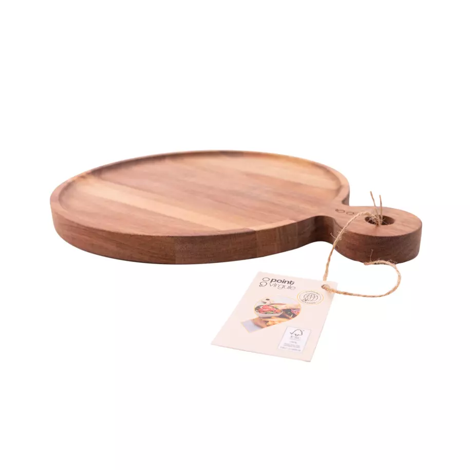Hamburgerplank uit acaciahout rond ø 25cm FSC® Pointvirgule