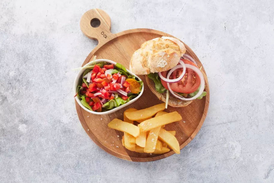 Hamburgerplank uit acaciahout rond ø 25cm FSC® Pointvirgule