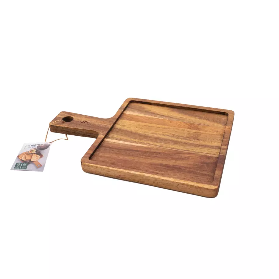 Hamburgerplank uit acaciahout vierkant 21cm FSC® Pointvirgule