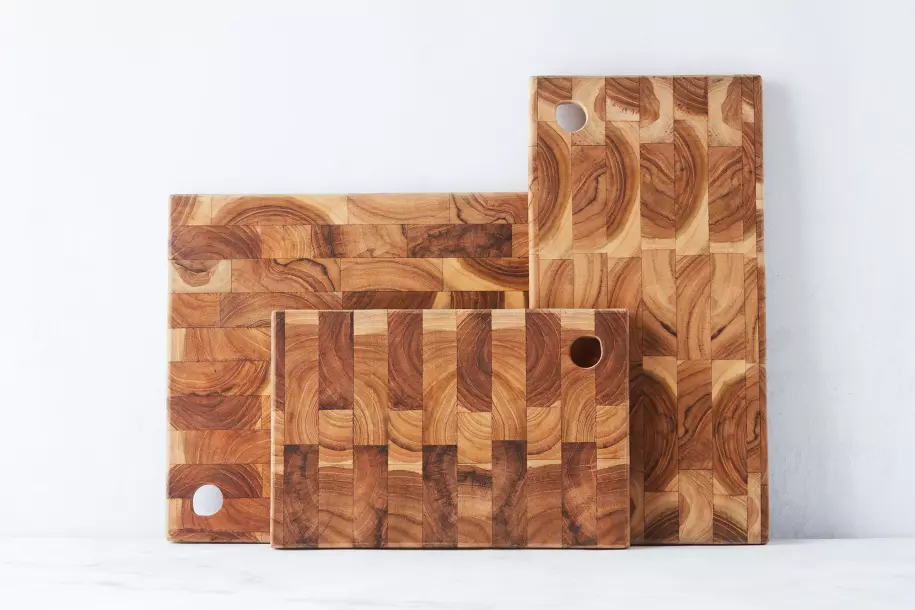 Snijplank uit gerecycled teakhout 40x20cm Pointvirgule
