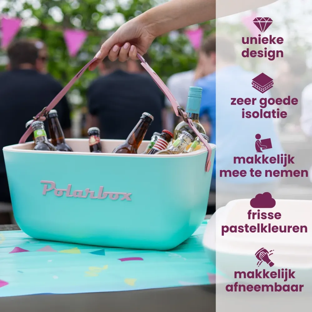 Polarbox Koelbox met Schouderband - Lime Lilac - 12 Liter