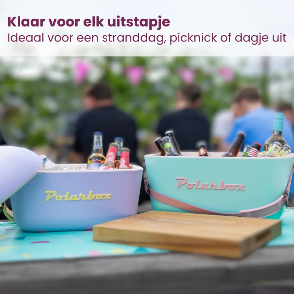 Polarbox Koelbox met Schouderband - Marineblauw Mustard - 12 Liter