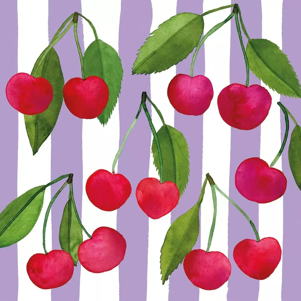 PPD Cherry & Stripes Servetten 33x33