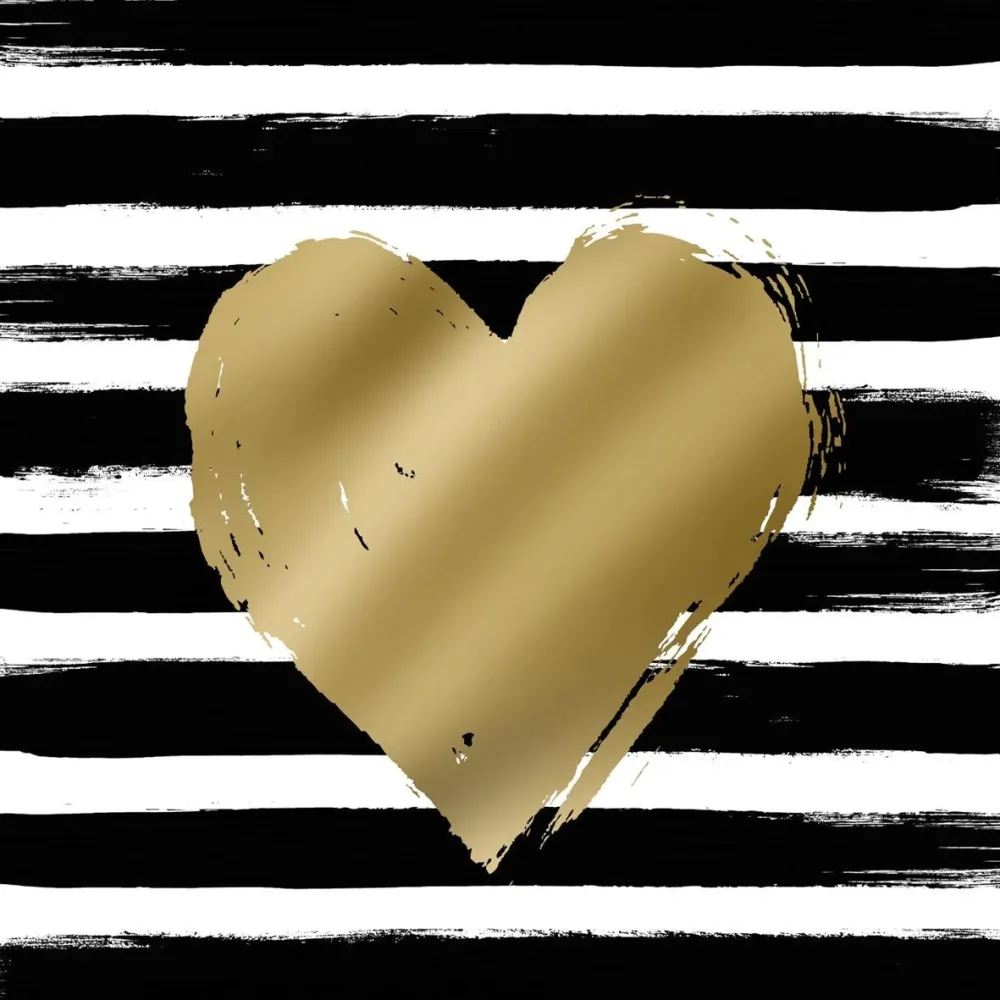 PPD Heart & Stripes black/gold 33x33cm