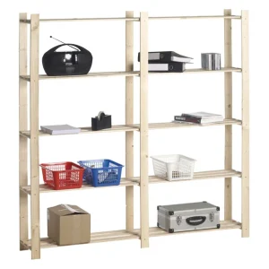 Houten rek dubbel 4 planken PRACTO HOME