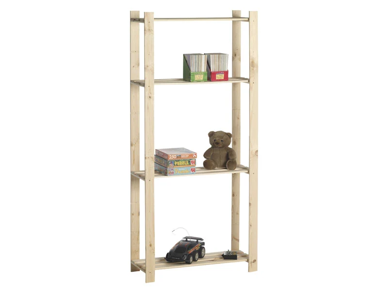 Houten rek 4 planken PRACTO HOME