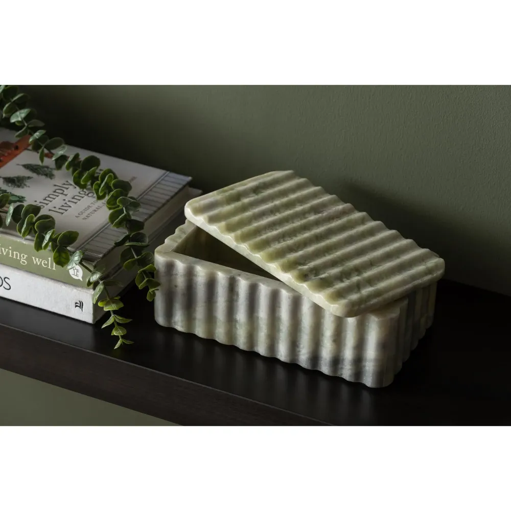 Present Time schaal Rectangle - groen - 22x13x8cm