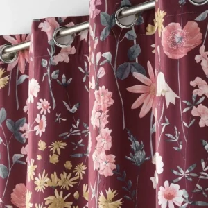 Gordijn velours Bella bloemen 140x240cm PRIFIX shop