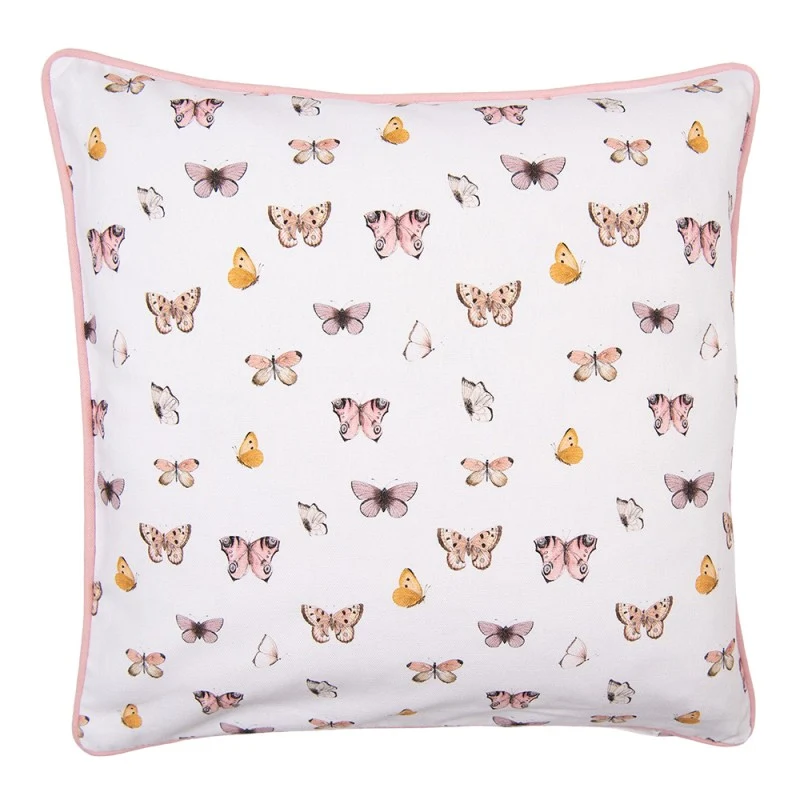 Kussen katoen roze vlinders 40x40cm PRIFIX shop