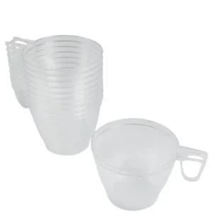 Plastieken koffie drank glazen 10 stuks PRIFIX shop