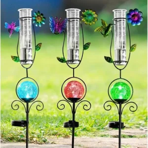 Solar tuinverlichting vuurbal effect met regenmeter PRIFIX shop