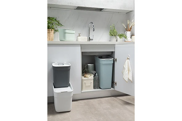 Vuilbak 30l blauw muntgroen PRIFIX shop