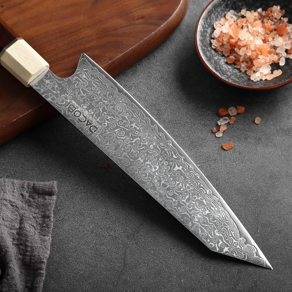 Professioneel Kiritsuke mes C13, Damascus staal 67 lagen