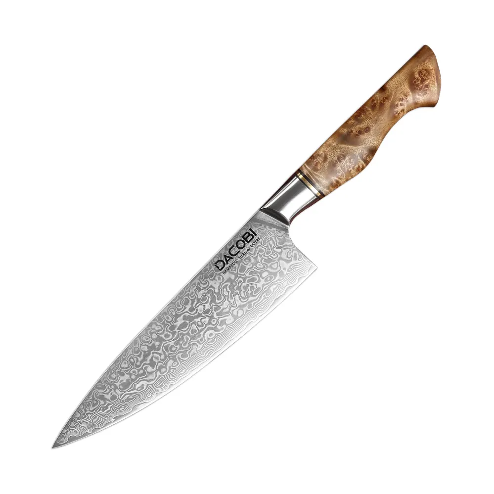 Professioneel koksmes C35, Damascusstaal 67 lagen