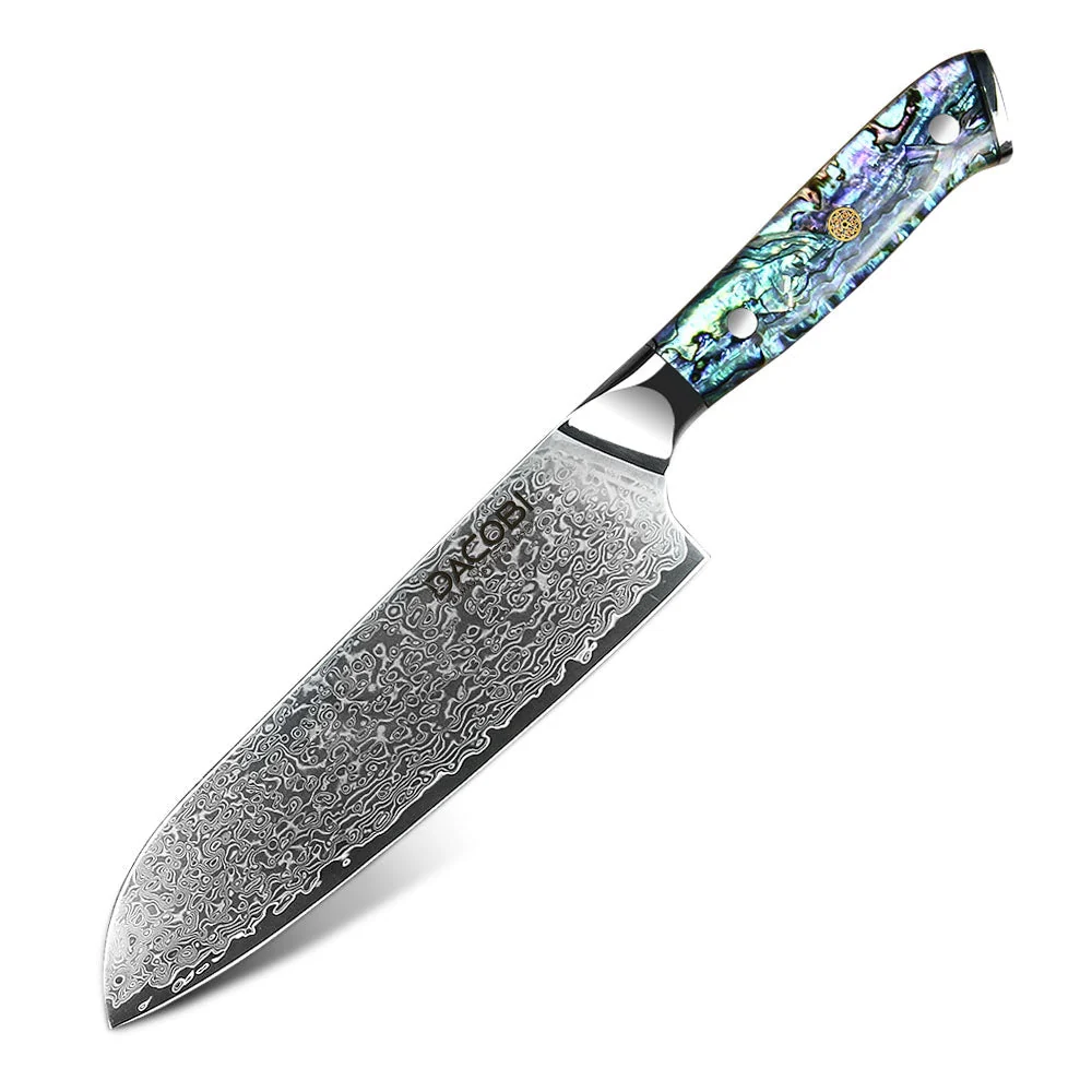 Professioneel Santoku mes C23, Damascus staal 67 lagen