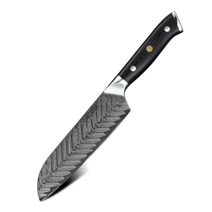 Professioneel Santoku mes C26, Damascus staal 67 lagen