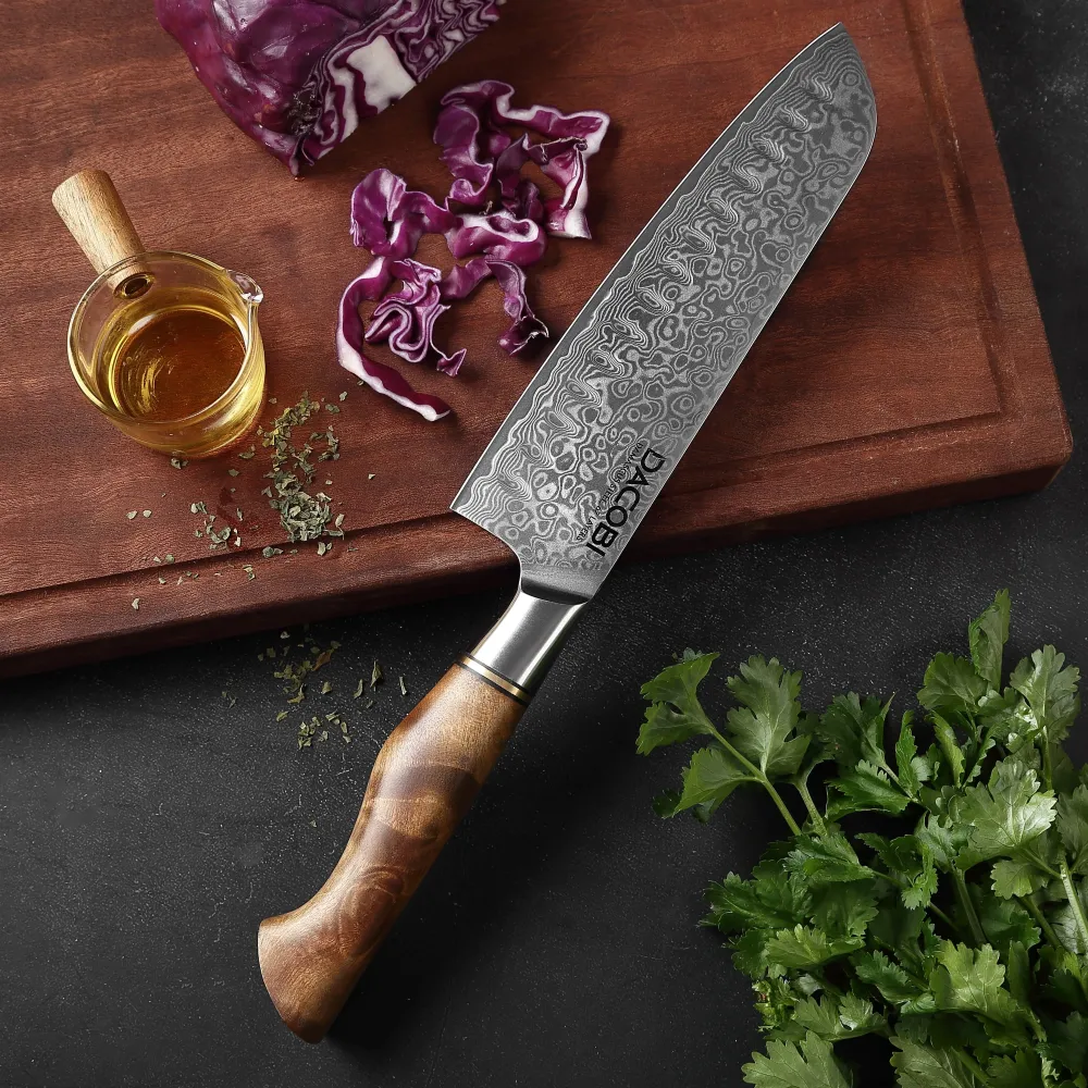 Professioneel Santoku mes C33, Damascus staal 67 lagen