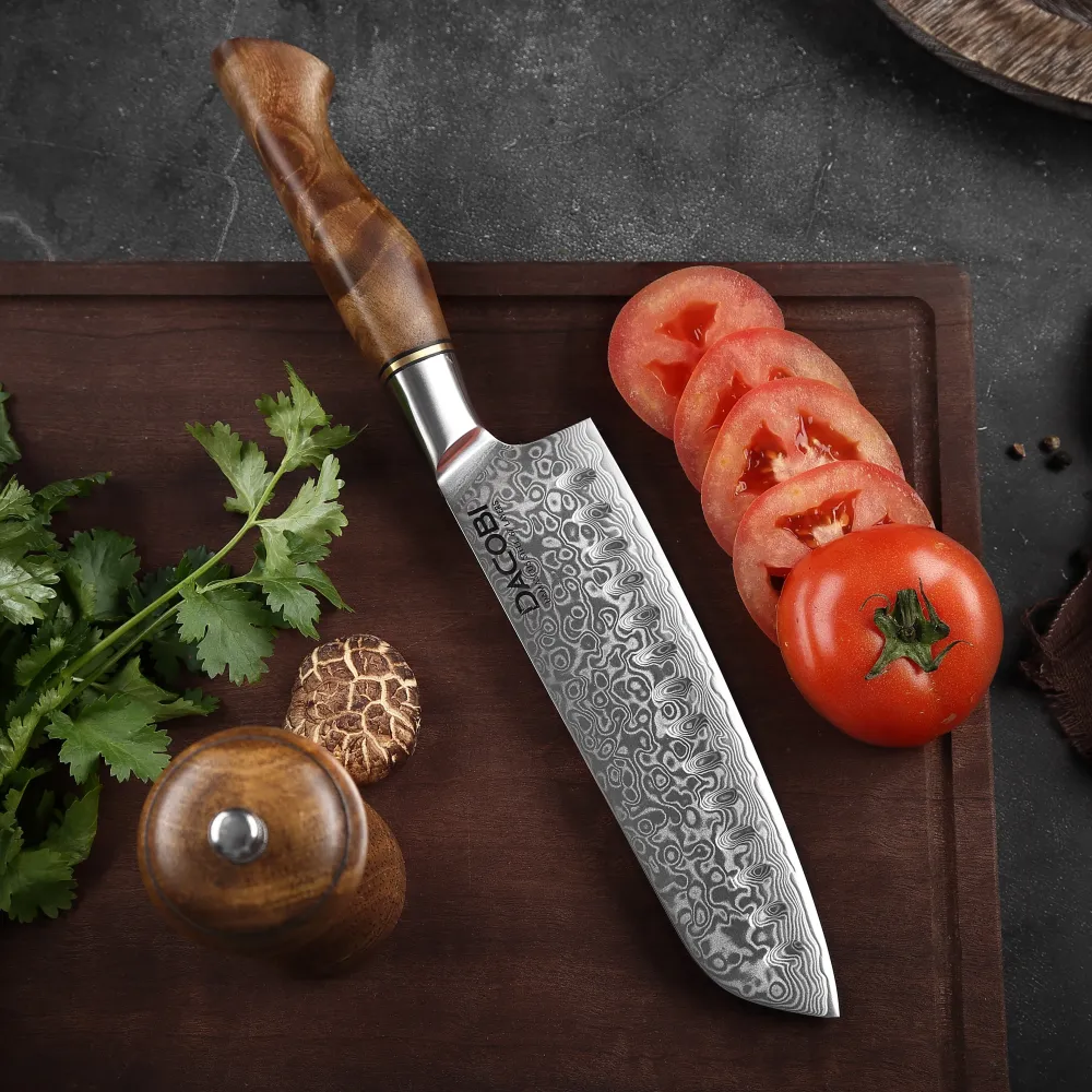 Professioneel Santoku mes C33, Damascus staal 67 lagen