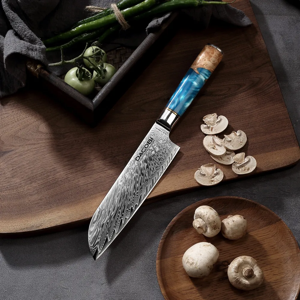 Professioneel Santoku mes C3, Damascus staal 67 lagen