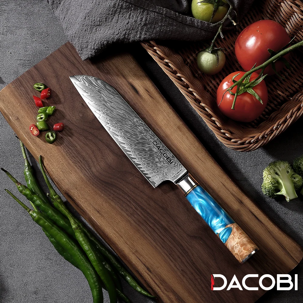 Professioneel Santoku mes C3, Damascus staal 67 lagen