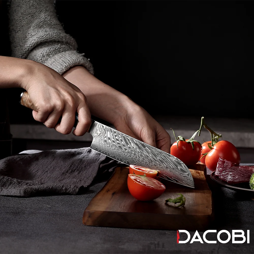 Professioneel Santoku mes C3, Damascus staal 67 lagen