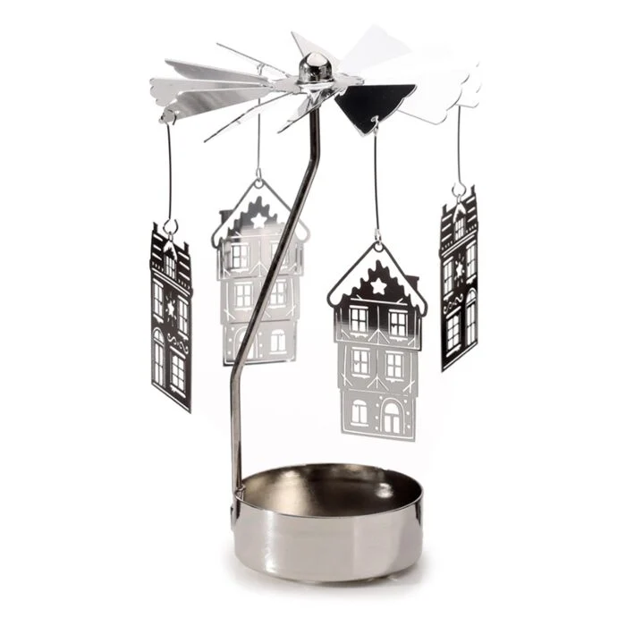 Spinning tealight Huisjes Puckator