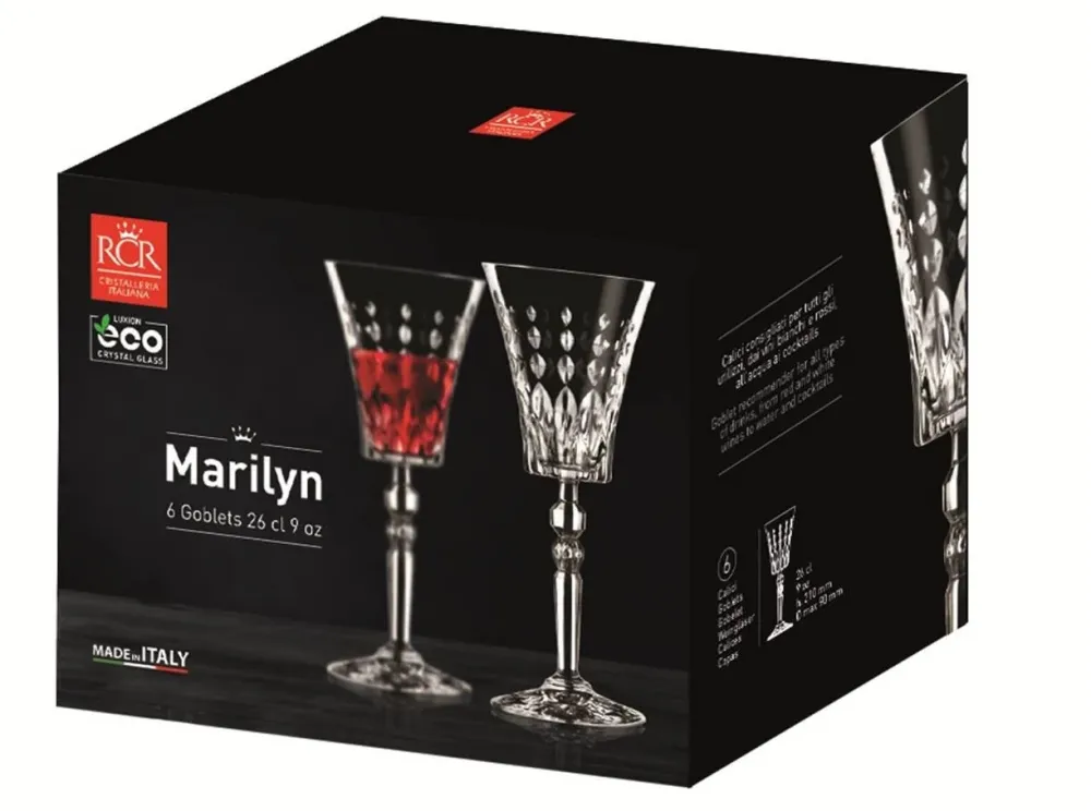 RCR Marilyn Rood Wijnglas 26 cl - Doos 6 stuks