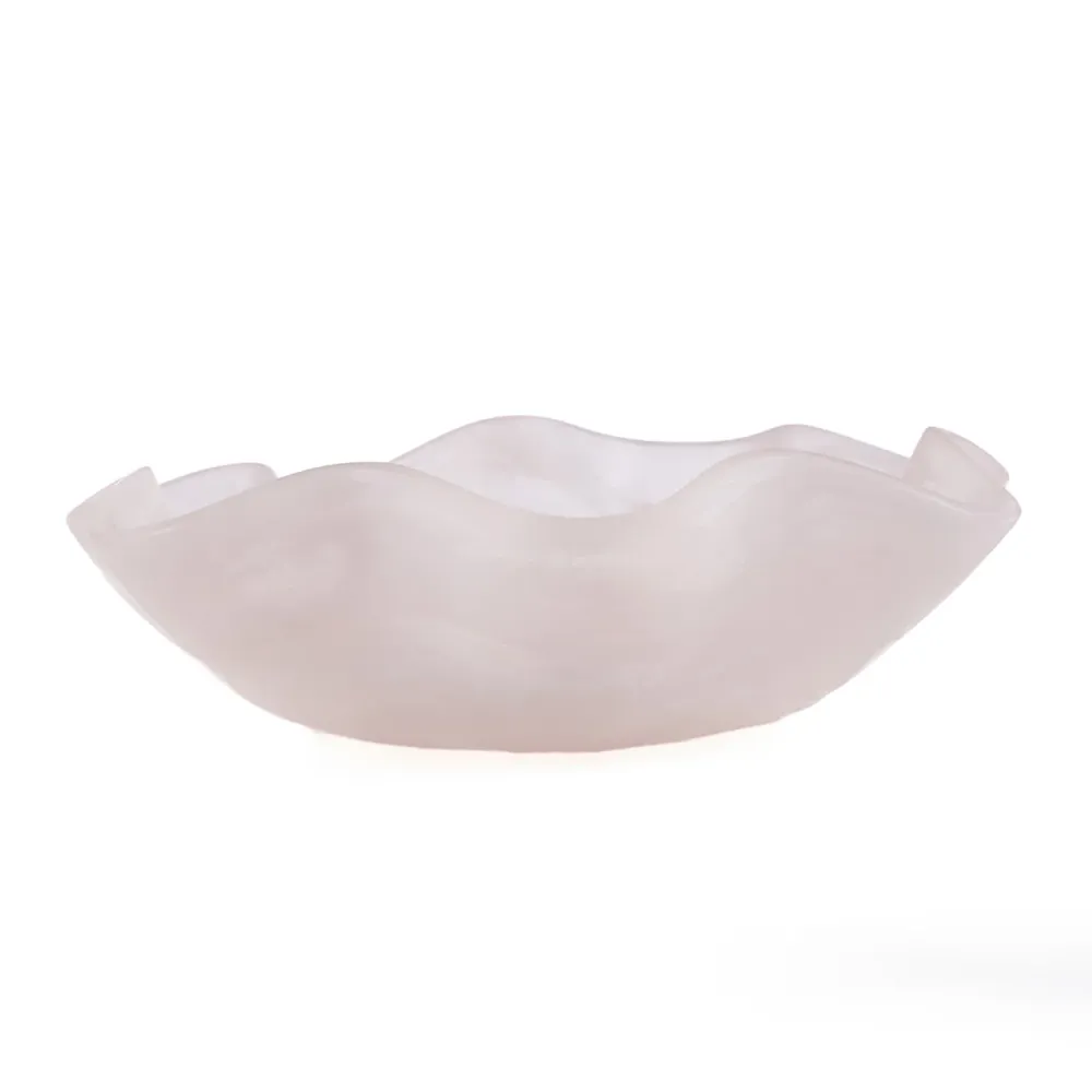 De Resin Organic Fruitschaal - Roze Wit