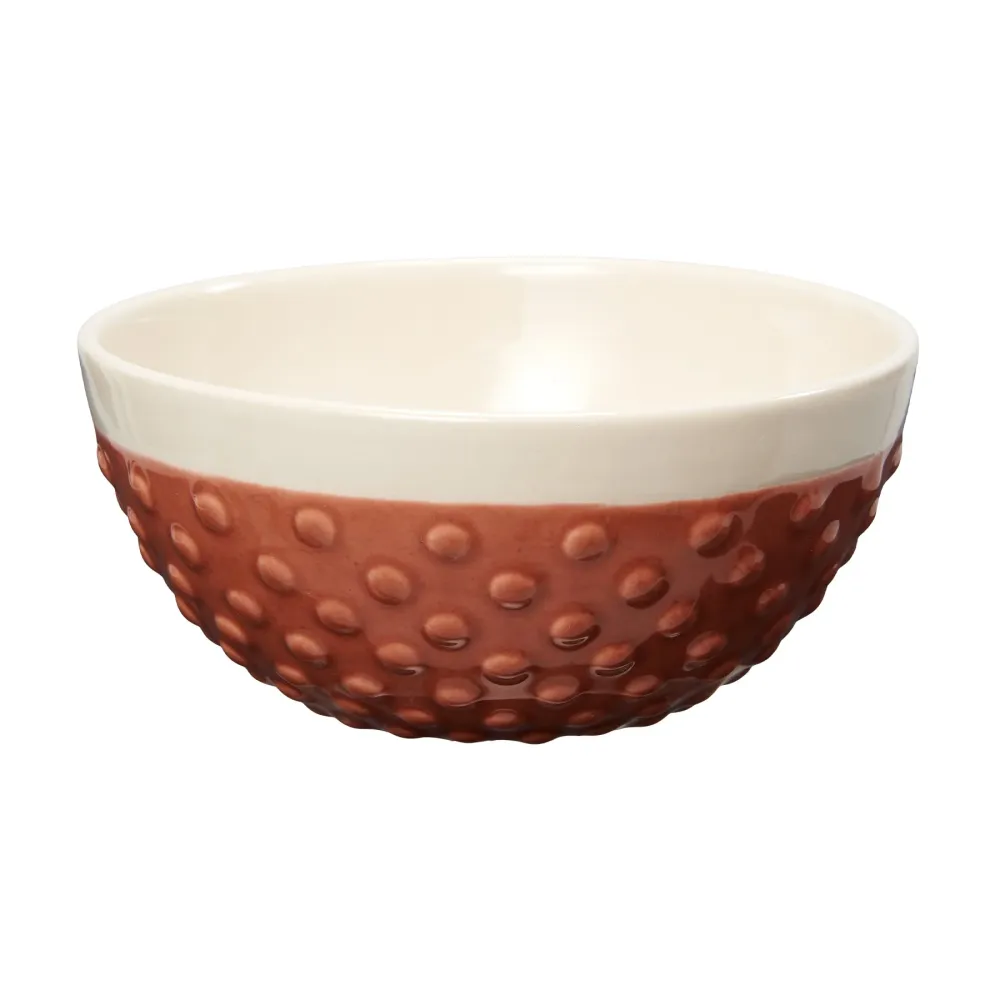 Return to Sender Kom Ø 12 cm steenrood met bubbelmotief