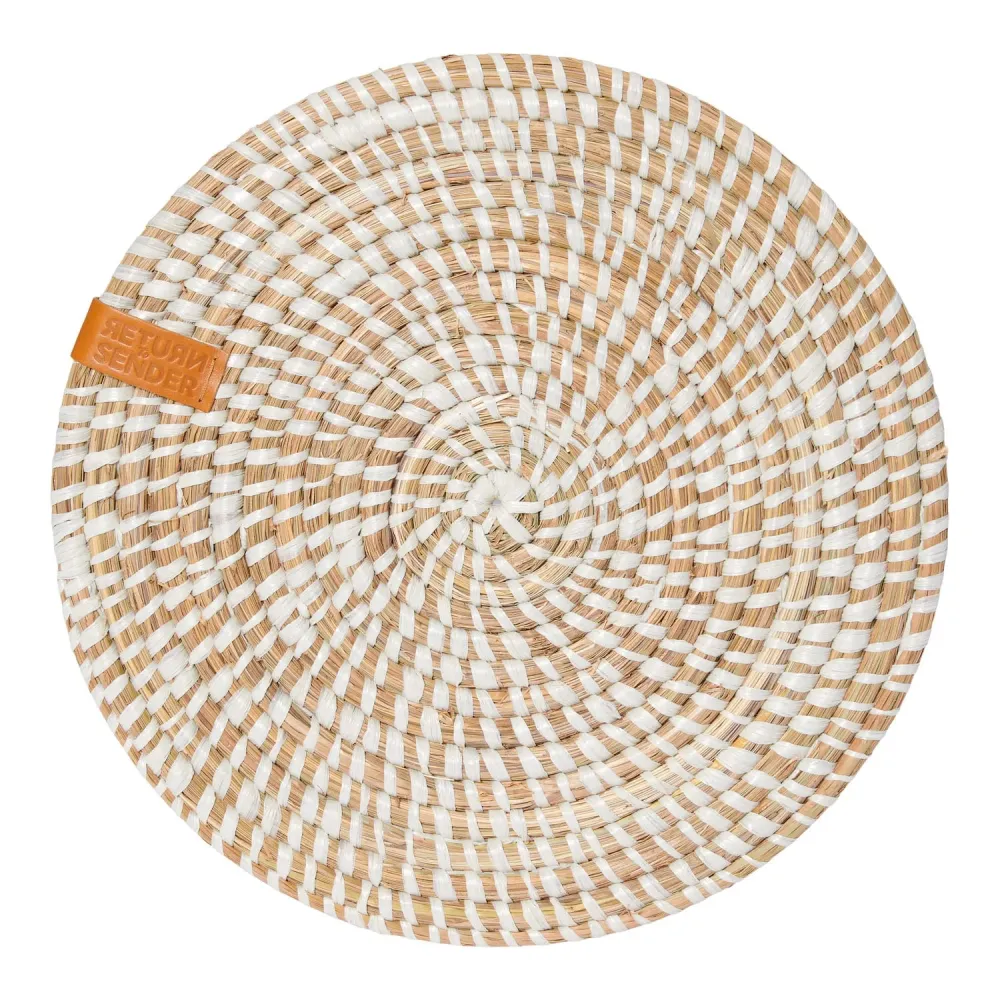 Return to Sender Placemats Ø 31 cm wit en naturel kaisagras - set van 2