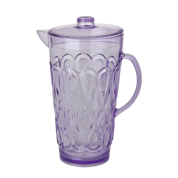 Rice Acrylic Jug Swirly Embossed Detail Lavender Large