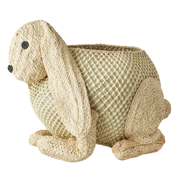 Rice Bunny Storage Basket Woven