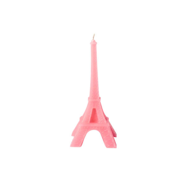 Rice Eiffel Tower Candle Assorted Colors Roze