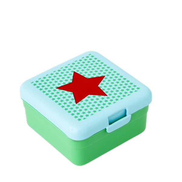 Rice Kids Small Lunch Box Boy Star Print Green Turqouise