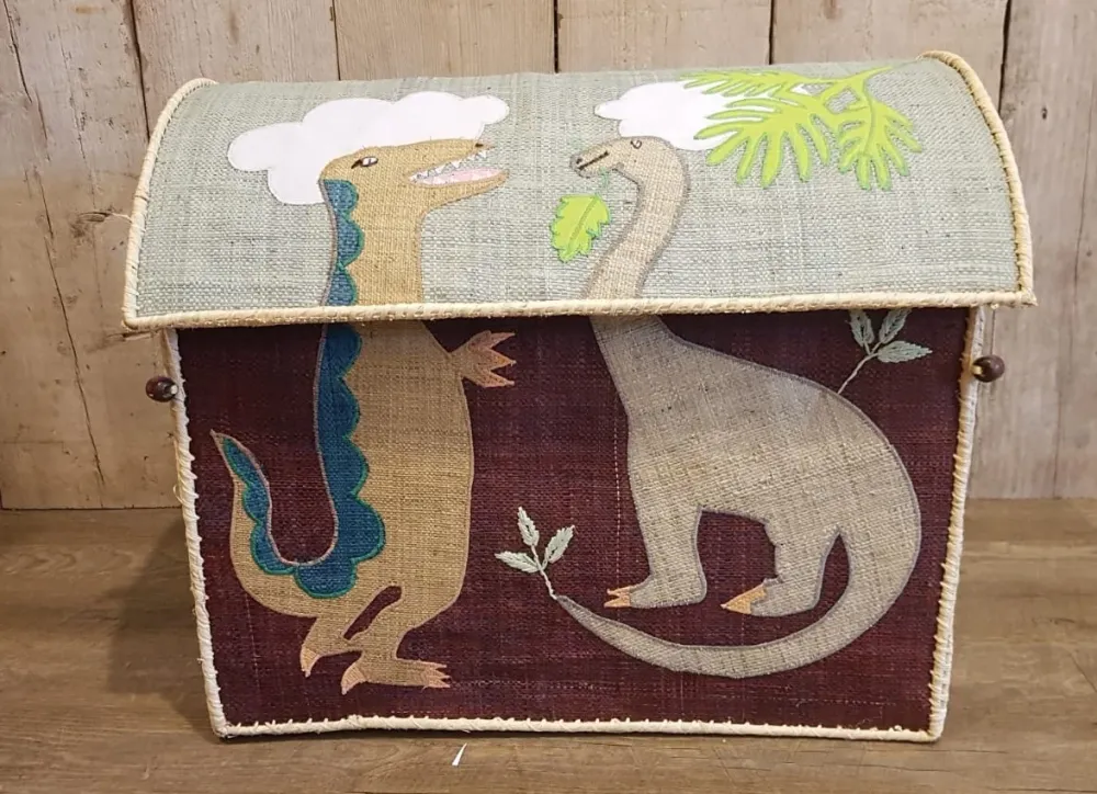 Rice Large Toy Basket Dinosaurs Design