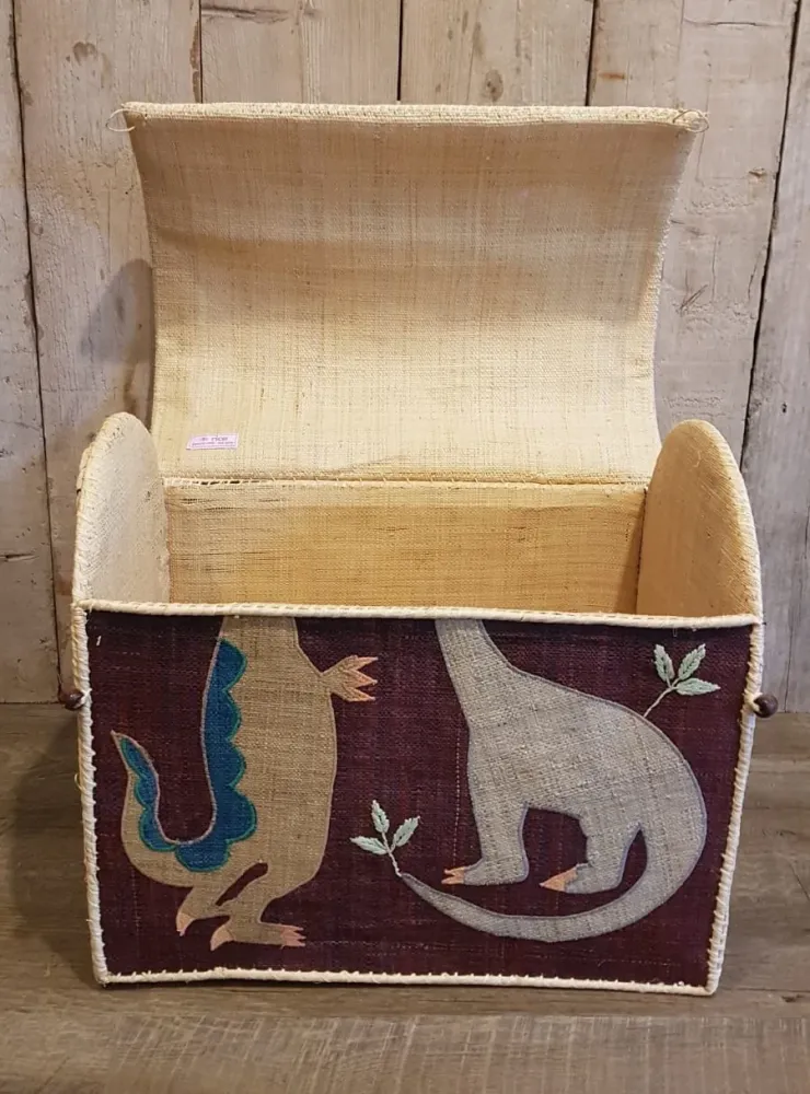 Rice Large Toy Basket Dinosaurs Design