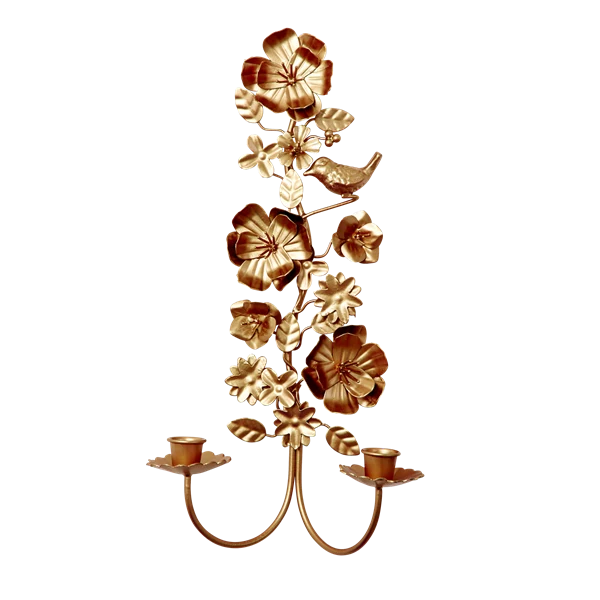 Rice Large Wall Hanging Candle Holder Gold