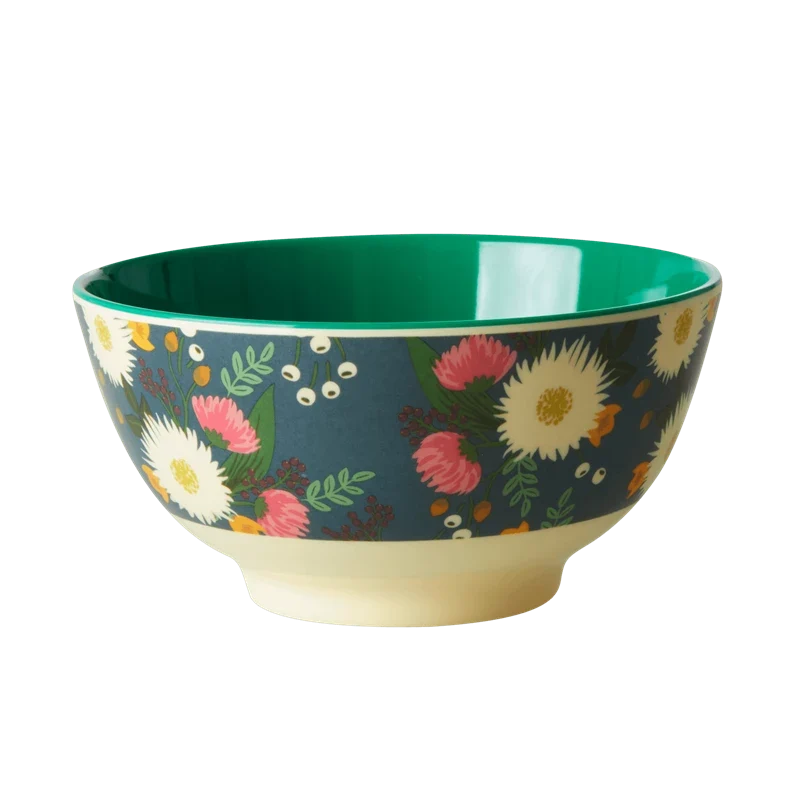 Rice medium melamine bowl wedding bouquet print