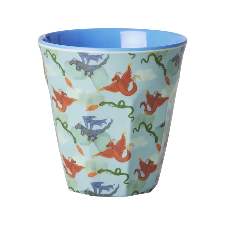 Rice medium melamine cup blue dragon print
