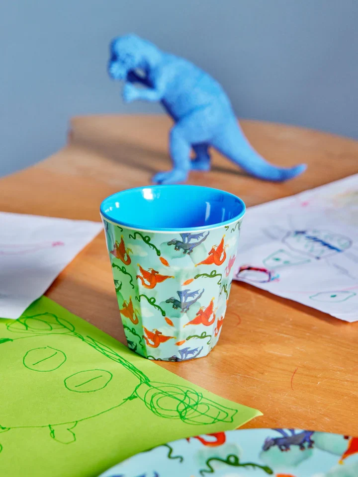 Rice medium melamine cup blue dragon print
