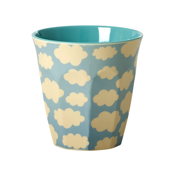 Rice medium melamine cup cloud print blue