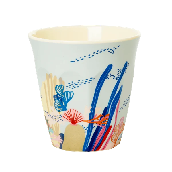 Rice medium melamine cup coral print