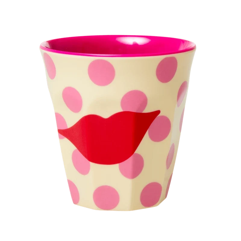 Rice medium melamine cup crème kiss print