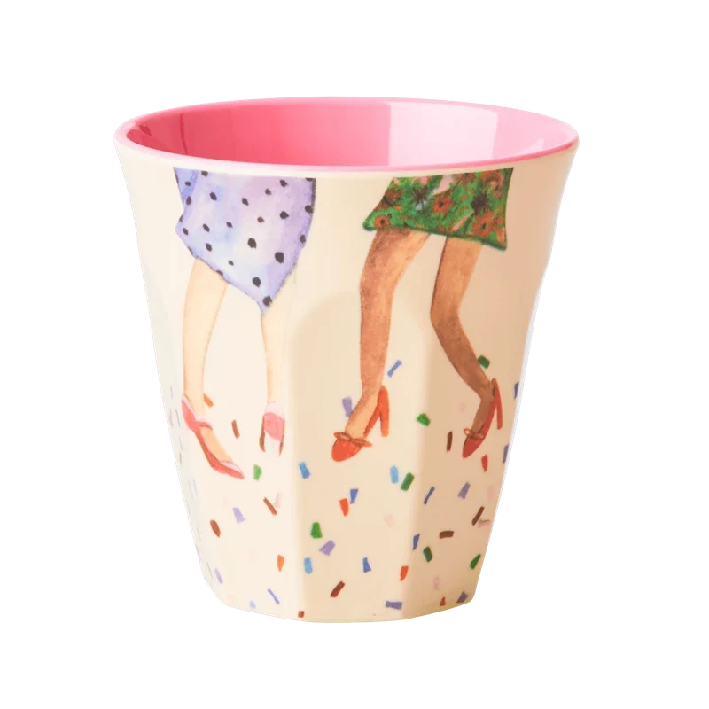 Rice medium melamine cup dancing legs print