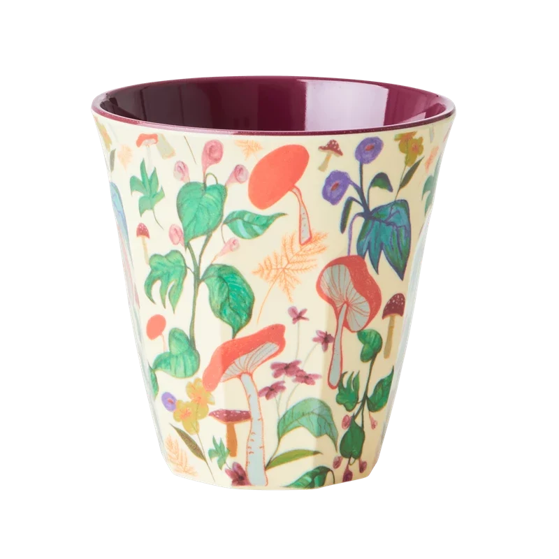 Rice medium melamine cup mushroom print